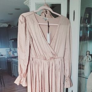 Champagne Satin Maxi Dress